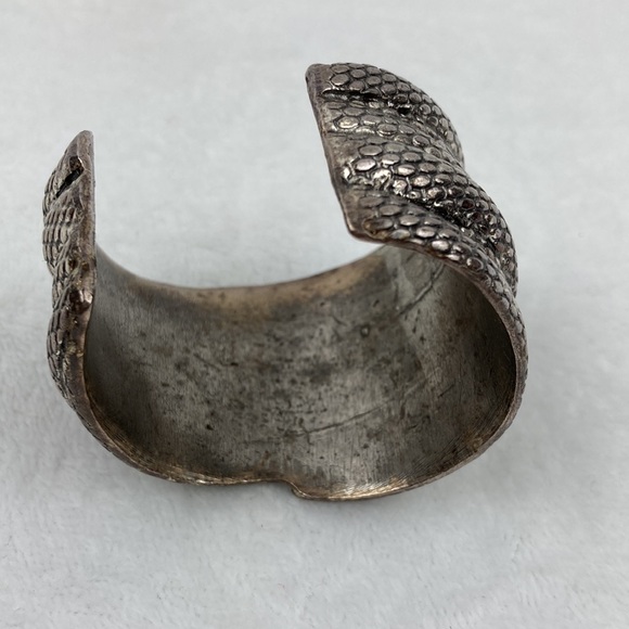 VTG Helles Paris Women’s Serpent Cuff Bracelet Silver Plate Heavy - Picture 6 of 12